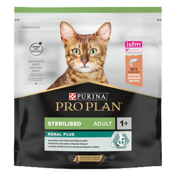 ​PURINA PRO PLAN STERILISED Renal Plus, Somon, 400 g ieftina