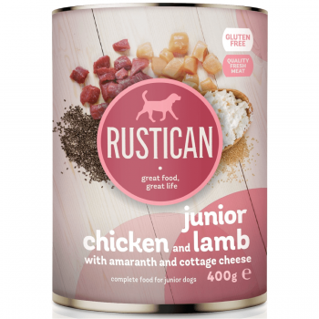 Hrana umeda pentru caini Rustican Junior Pui/Miel 400g