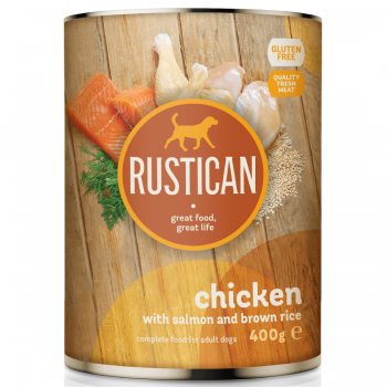 Hrana umeda pentru caini Rustican Pui/Somon 400g