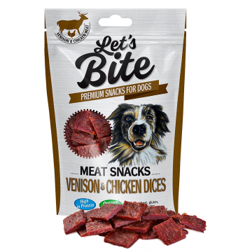 Brit Let's Bite Meat Snacks Venison & Chicken Dices, 80 g de firma originala