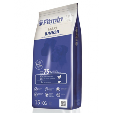 FITMIN Maxi Junior Hrana uscata caini junior de talie mare, cu carne de pasare 15 kg