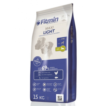 FITMIN Maxi Light Hrana uscata caini adulti talie mare predispusi la obezitate, cu pui 15 kg