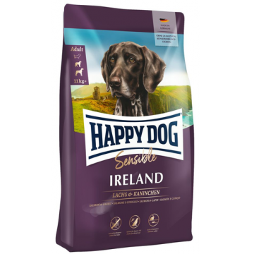 HAPPY DOG Supreme irland Hrana uscata caini adulti sensibili, cu somon si iepure 4 kg