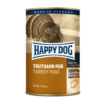 HAPPY DOG Truthahn Pur hrana umeda caini adulti, cu curcan 400 g