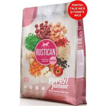 Hrana uscata pentru catei Rustican Mini Puppy/Junior 1kg