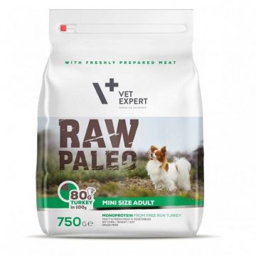 Raw Paleo, Adult, Rase Mici, Curcan, 750 g de firma originala