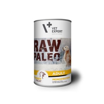 Raw Paleo, Conserva Monoproteica, Adult, Curcan, 400 g la reducere