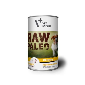 Raw Paleo Puppy, Conserva Monoproteica, Curcan, 400 g la reducere