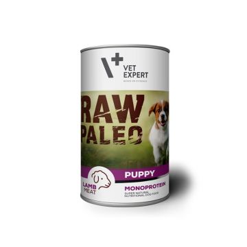 Raw Paleo Puppy, Conserva Monoproteica, Miel, 400 g la reducere