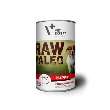 Raw Paleo Puppy, Conserva Monoproteica, Vita, 400 g la reducere