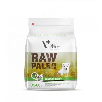 Raw Paleo, Puppy, Rase Mici, Curcan, 750 g la reducere