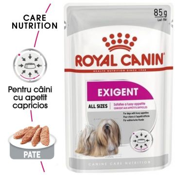 Royal Canin Exigent Adult hrana umeda caine, apetit capricios (pate), 85 g ieftina