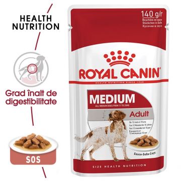 Royal Canin Medium Adult hrana umeda caine (in sos), 140 g