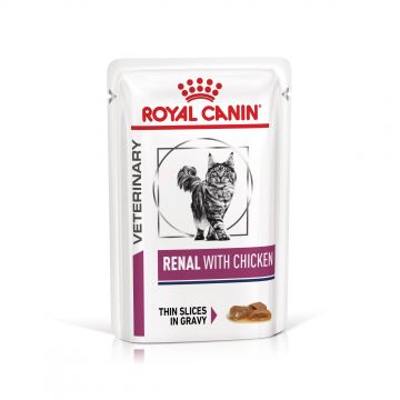 ROYAL CANIN Renal Chicken, dieta veterinara pisici, sistem renal, 85 g
