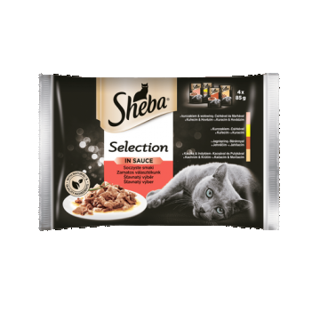 SHEBA Cuisine Hrana umeda cu specialitati de carne pentru pisici adulte 52 x 85 g