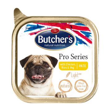 BUTCHER'S Pro Series Light Hrana umeda pentru cainii de talie mica, pate cu pui 150 g