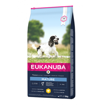 EUKANUBA Senior Medium Breeds Chicken Hrana uscata pentru caini senior de talie medie, bogata in pui 15 kg