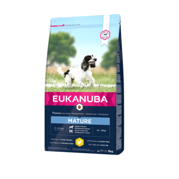 EUKANUBA Senior Medium Breeds Chicken Hrana uscata pentru caini senior de talie medie, cu pui si curcan 3 kg
