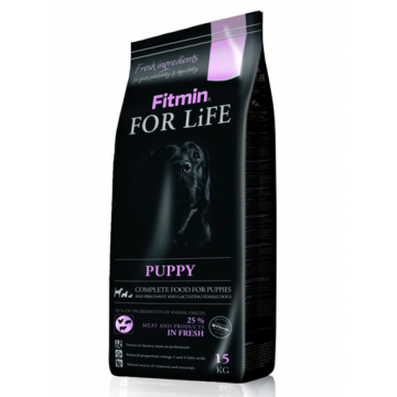 FITMIN For Life Puppy Hrana uscata caini junior si femele gestante, cu carne de pasare 15 kg