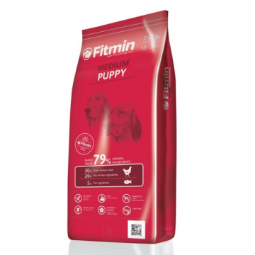 FITMIN Medium Puppy Hrana uscata caini junior si femele gestante de rasa medie, cu carne de pui 3 kg