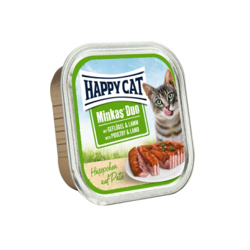 HAPPY CAT Duo pate pui și miel 100 g