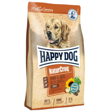 HAPPY DOG NaturCroq Hrana uscata pentru caini, cu vita si orez 15 kg