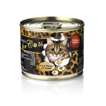 O'CANIS Hrana umeda pentru pisici, cu curcan, prepelita si ulei de somon 200 g