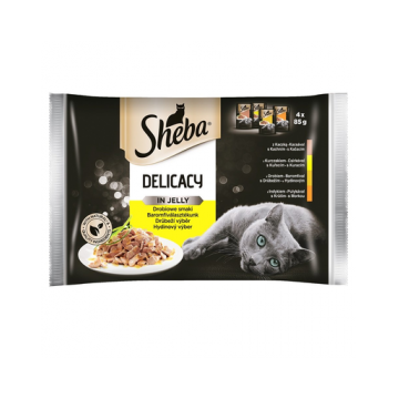 SHEBA Delicacy in Jelly Hrana umeda pentru pisici, arome de pasare 52 x 85 g