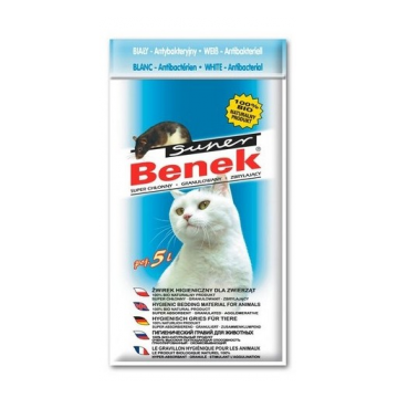 Benek Super White Asternut pentru litiera antibacterian 5 L