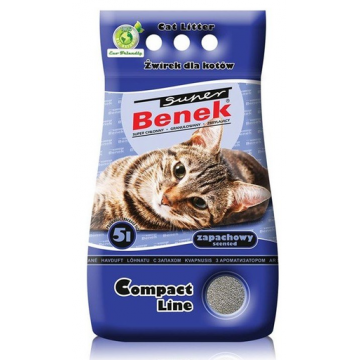 Benek Super Compact Fragrance nisip pentru litiera, cu efect de calmare 5 L