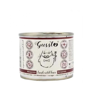 GUSSTO Cat Fresh Wild Boar CARNE PROASPĂTĂ DE MISTREŢ 200 g