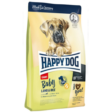 HAPPY DOG Baby Giant Lamb & Rice hrana uscata caini junior talie foarte mare, cu miel si orez 15 kg