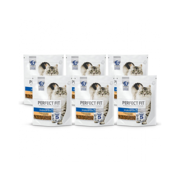 PERFECT FIT Indoor Cat 6 x 750 g - bogat în pui