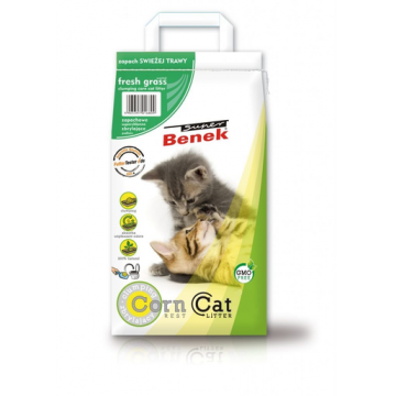 BENEK Super Corn Cat, cu miros de iarbă proaspătă 25 L