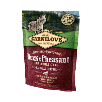 CARNILOVE Cat Hairball Control rață și fazan 400 gr