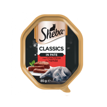 SHEBA Classics 85gx22 z Wołowiną - mokra karma dla kotów w pasztecie + 6x50g Fresh & Fine GRATIS