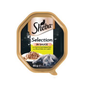 SHEBA Selection 85gx22 z Królikiem - mokra karma dla kotów w sosie + 6x50g Fresh & Fine GRATIS