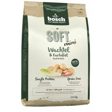 BOSCH Soft Mini - Hrana uscata pentru caini de talie mica cu prepelita si cartofi 2,5 kg