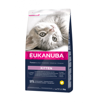 EUKANUBA Cat Kitten All Breeds Healthy Start Chicken & Liver Hrana uscata pentru pisici junior, cu pui si ficat 2 kg