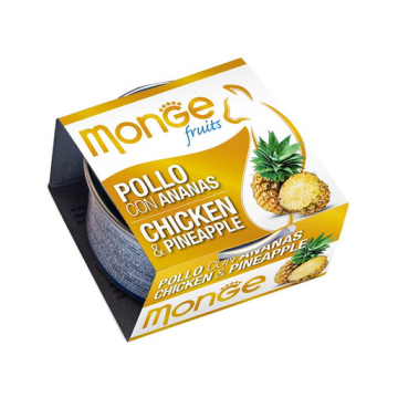 MONGE Fruit hrană umedă pentru pisici, cu pui și ananas 80 g