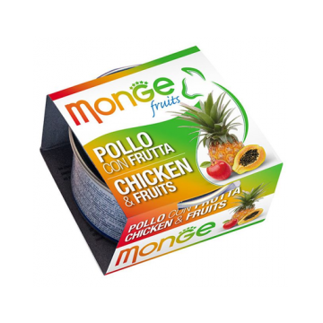 MONGE Fruit hrană umedă pentru pisici, cu pui și fructe 80 g