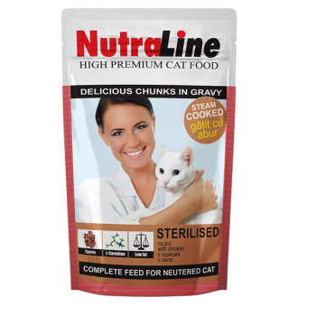 Nutraline Cat Plic Sterilised, 100 g ieftina