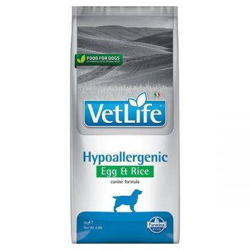 Vet Life Natural Diet Dog Hypoallergenic, Egg and Rice, 2 kg