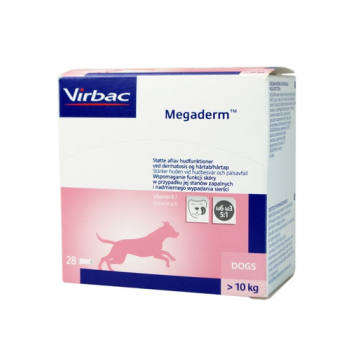 VIRBAC Megaderm 28x8 ml supliment pentru caini de 10-30 kg cu probleme de piele