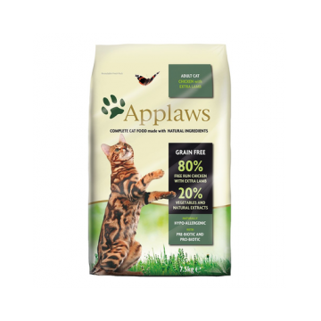APPLAWS Adult Chicken&Lamb hrana uscata pentru pisici adulte, pui si miel 7,5 kg