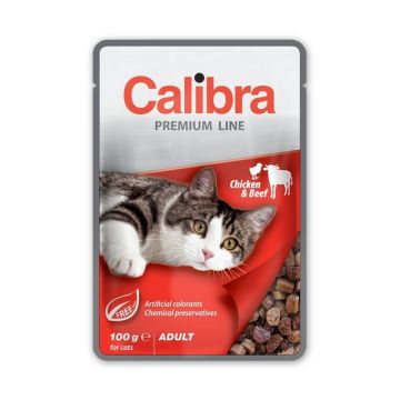 Calibra Cat Pouch Premium Adult Beef & Chicken, 100 g ieftina