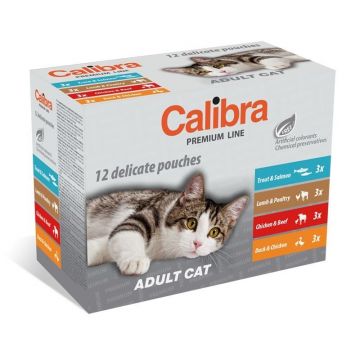 Calibra Cat Pouch Premium Adult Multipack, 12 x 100 g ieftina