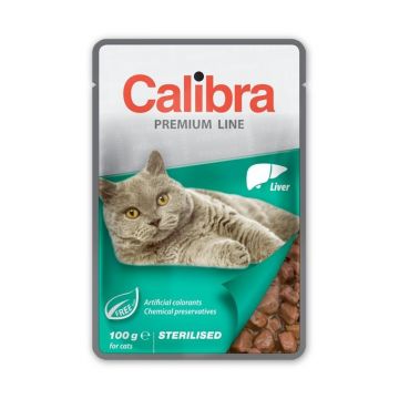 Calibra Cat Pouch Premium Adult Sterilized Liver, 100 g ieftina