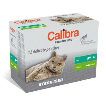 Calibra Cat Pouch Premium Adult Sterilized Multipack, 12 x 100 g ieftina
