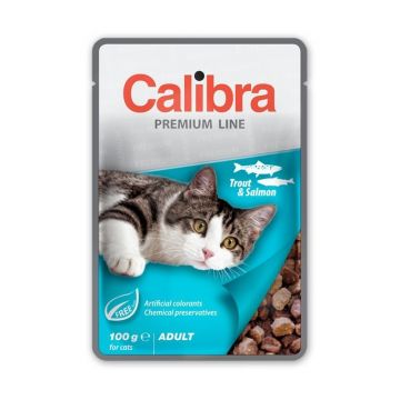 Calibra Cat Pouch Premium Adult Trout & Salmon, 100 g ieftina